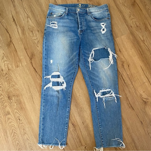 7 for all mankind high waist cropped Josefina, sz 29 - Picture 1 of 6